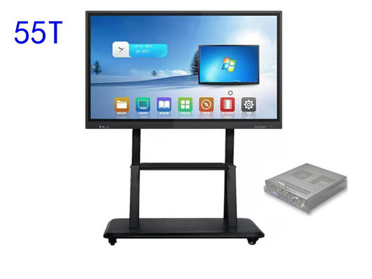Pantalla de visualización elegante del LCD del tablero del tacto TV con la PC Windows y la fábrica de Shenzhen de la pulgada del sistema 55T de Android